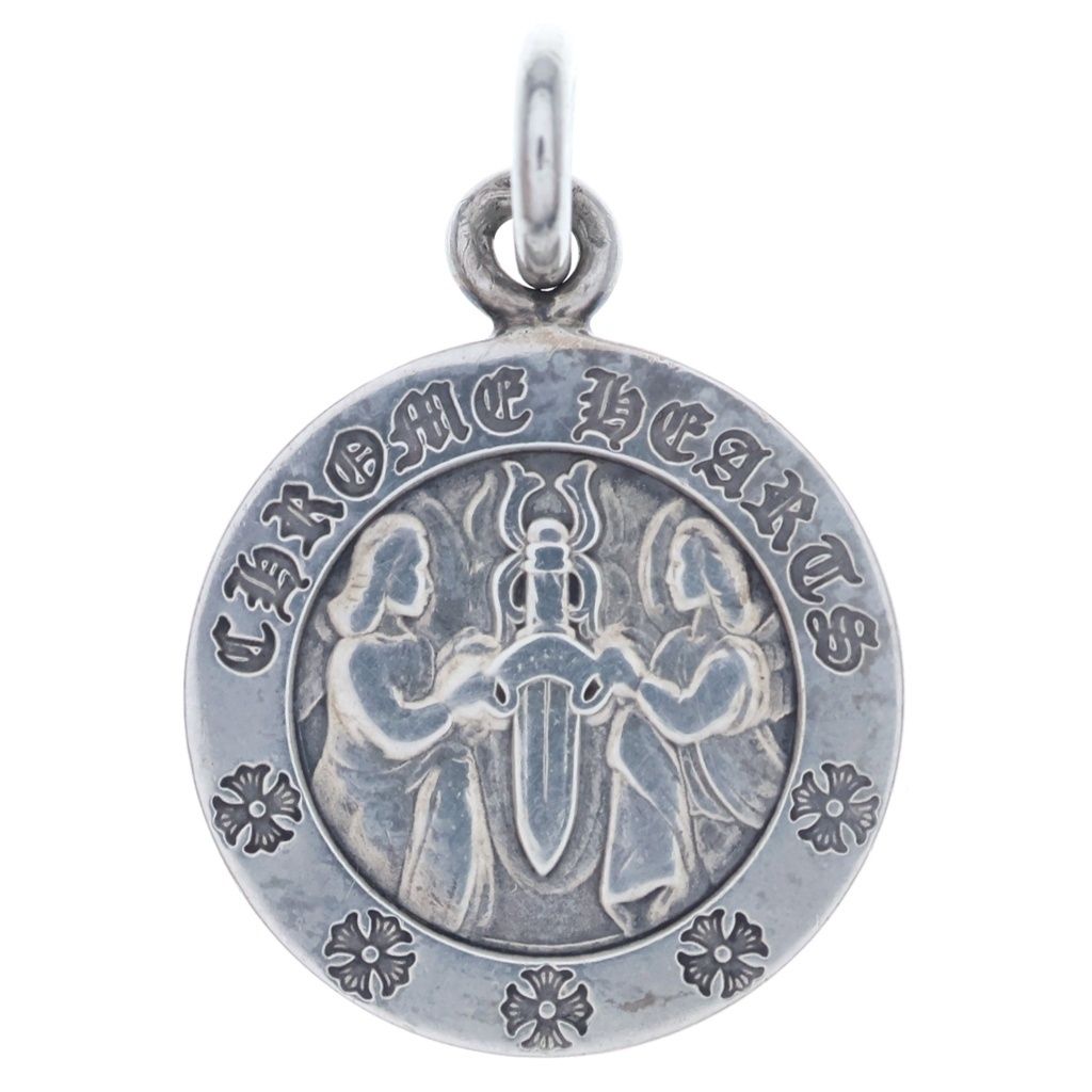 Chrome Hearts Chrm Angl Mdl V2 Angel Medal Charm Pendant Silver