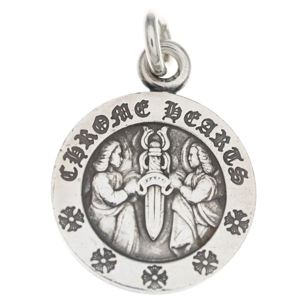 Chrome Hearts Chrm Angl Mdl V2 Angel Medal Charm Pendant Silver