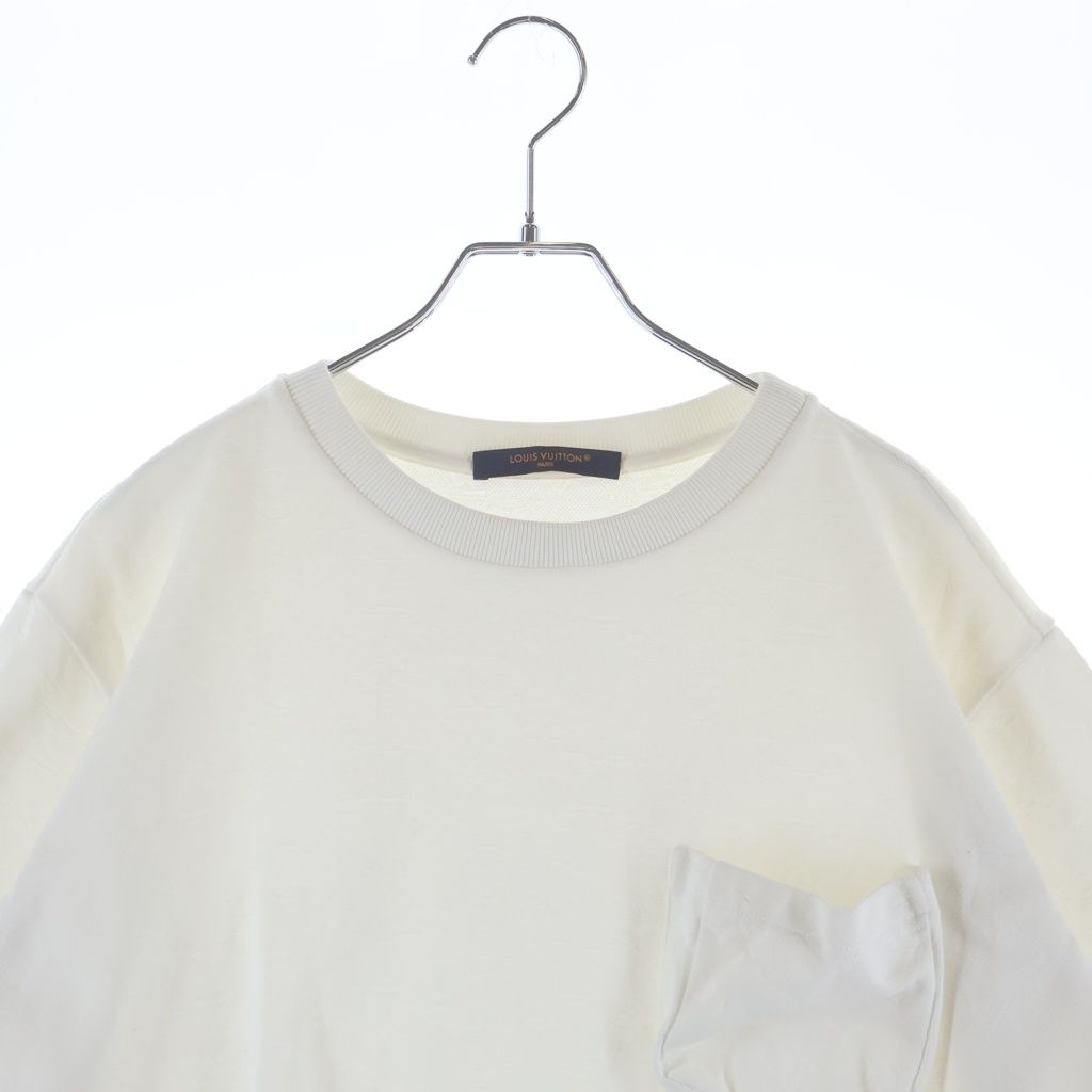 Louis Vuitton Pocket Monogram Jacquard Crew Neck Short Sleeve T-Shirt White — view 3