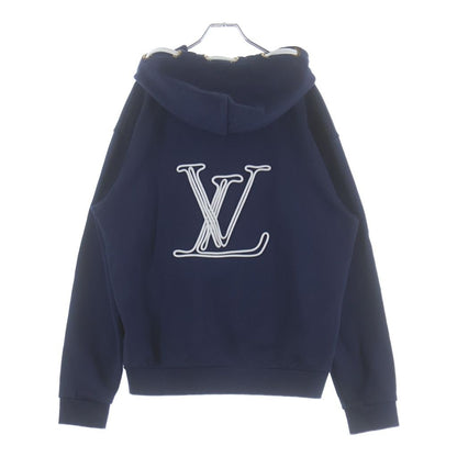 Louis Vuitton LV Notice Logo Pullover Hoodie Navy