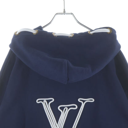 Louis Vuitton LV Notice Logo Pullover Hoodie Navy — view 4