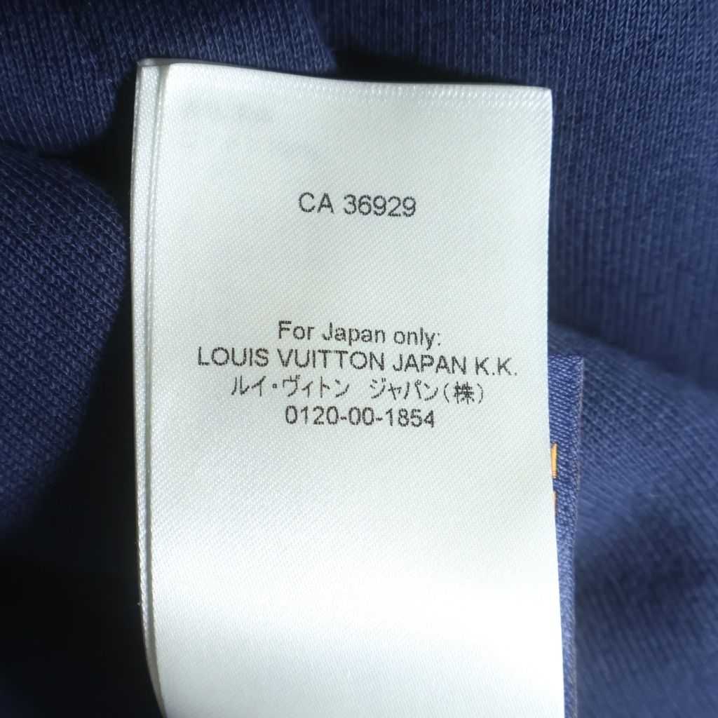 Louis Vuitton LV Notice Logo Pullover Hoodie Navy — view 8