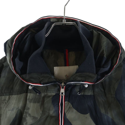 Moncler Nath Camouflage All Over Pattern Nylon Hooded Zip Up Jacket Khaki — view 3