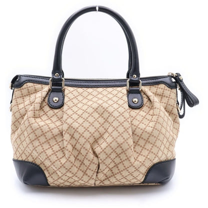 Gucci Diamanth 2-Way Shoulder Bag Black Beige Canvas Leather Gold — view 2