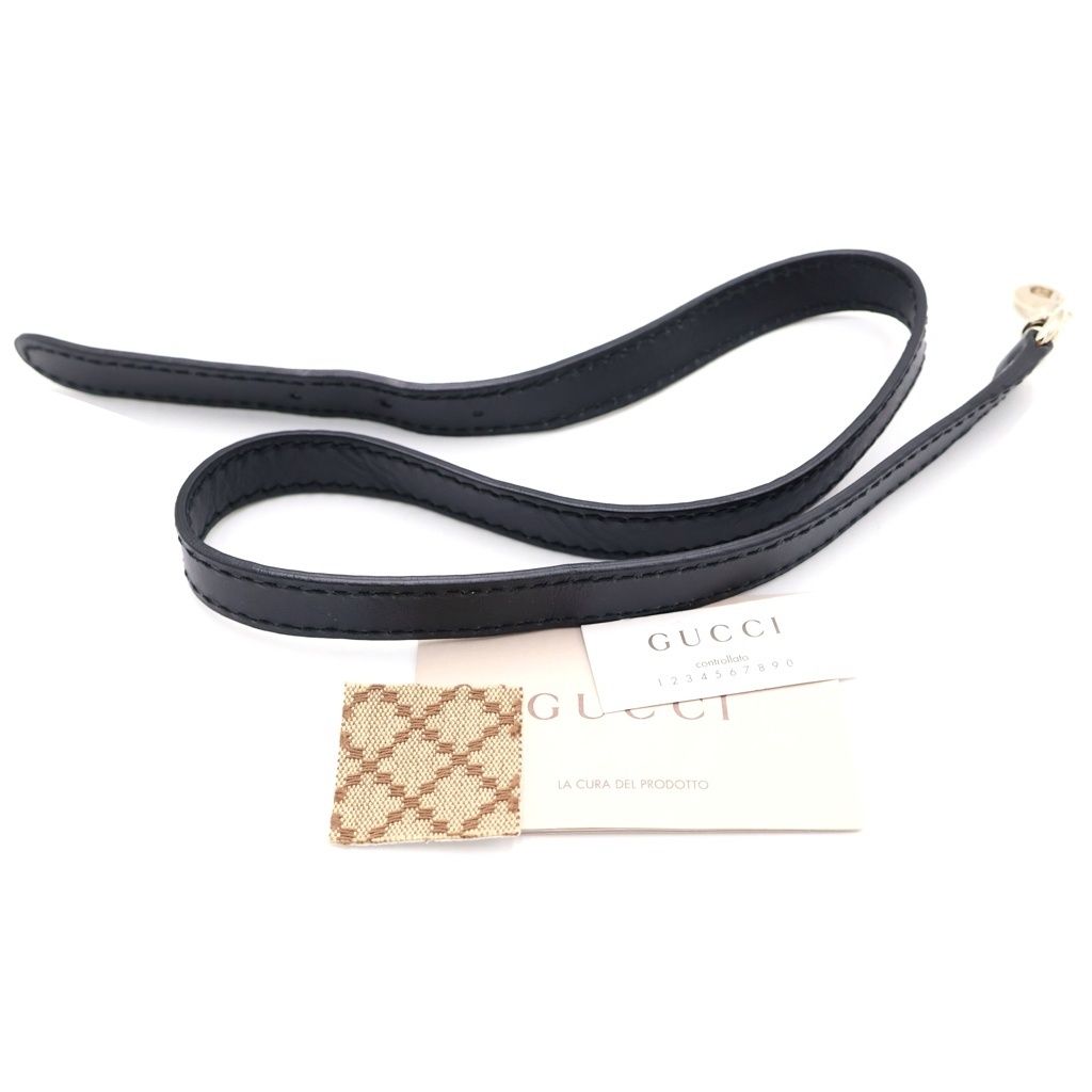 Gucci Diamanth 2-Way Shoulder Bag Black Beige Canvas Leather Gold — view 6