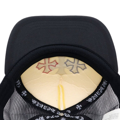 Chrome Hearts Triple Cross Patch Trucker Cap Tricolor Cemetery Hat Multi — view 5