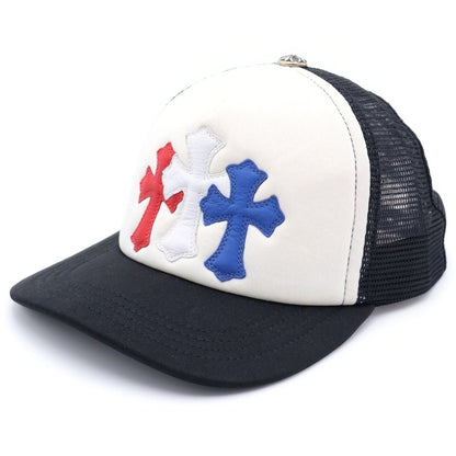 Chrome Hearts Triple Cross Patch Trucker Cap Tricolor Cemetery Hat Multi