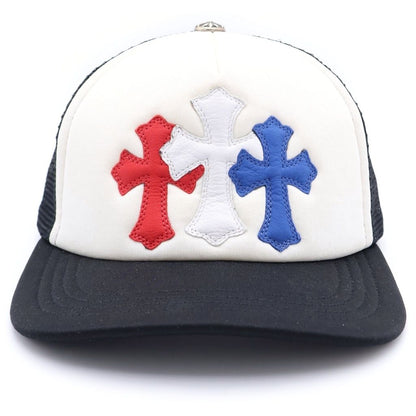 Chrome Hearts Triple Cross Patch Trucker Cap Tricolor Cemetery Hat Multi — view 4