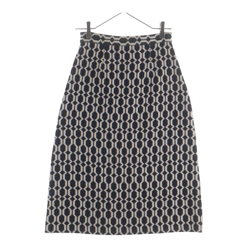 Gucci All Over Jacquard Monochrome Optical Tweed Knit Skirt Black — view 2