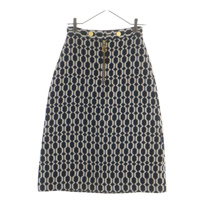 Gucci All Over Jacquard Monochrome Optical Tweed Knit Skirt Black