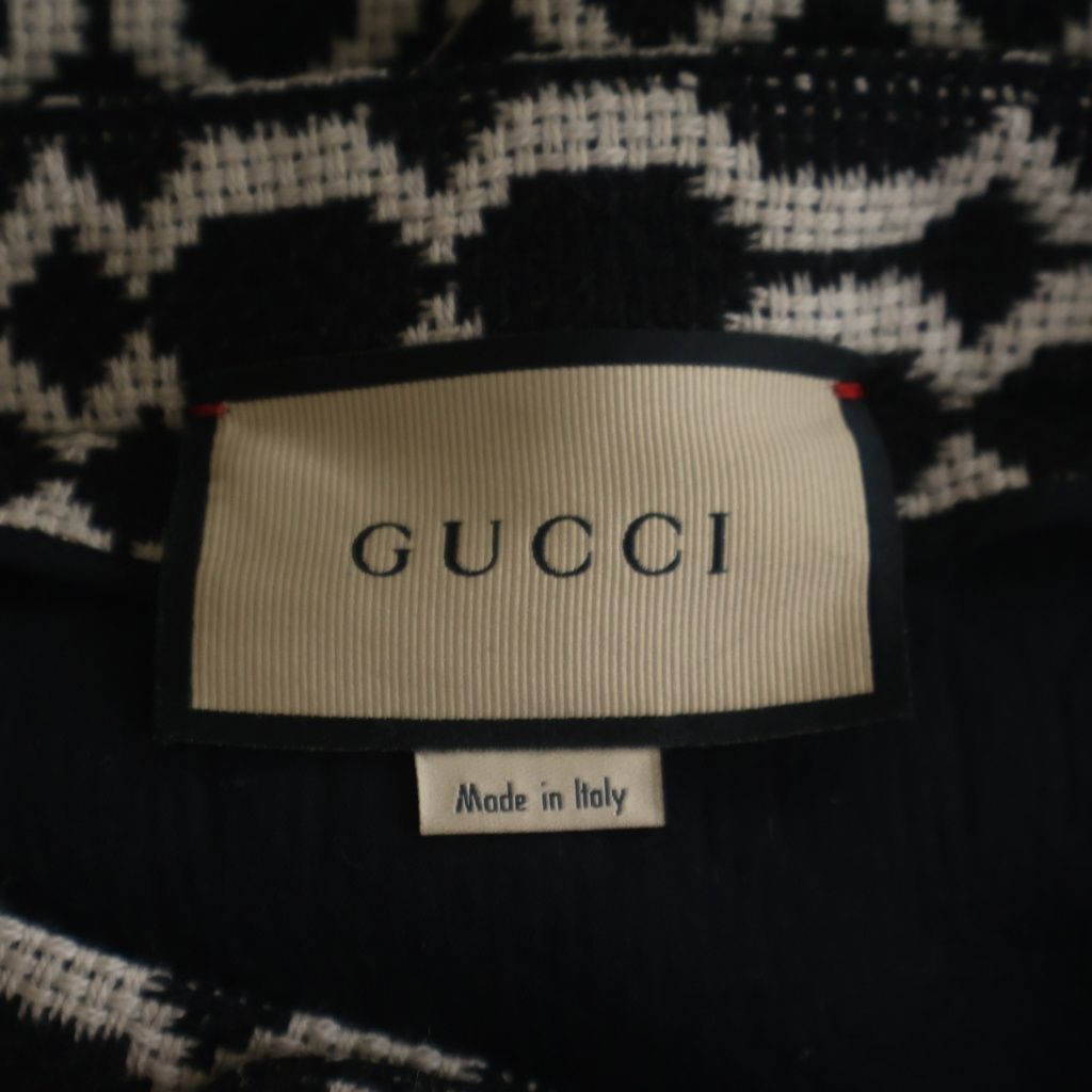 Gucci All Over Jacquard Monochrome Optical Tweed Knit Skirt Black — view 6