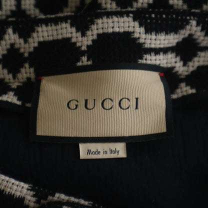 Gucci All Over Jacquard Monochrome Optical Tweed Knit Skirt Black — view 6