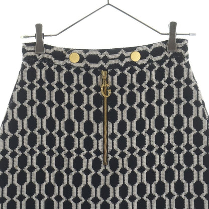 Gucci All Over Jacquard Monochrome Optical Tweed Knit Skirt Black — view 3