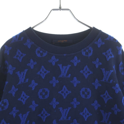 Louis Vuitton Full Monogram Jacquard Crew Neck Pullover Sweatshirt Blue — view 3