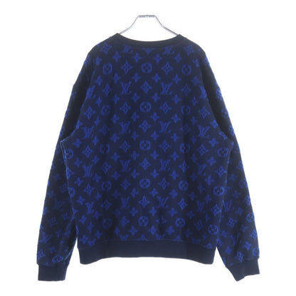Louis Vuitton Full Monogram Jacquard Crew Neck Pullover Sweatshirt Blue — view 2