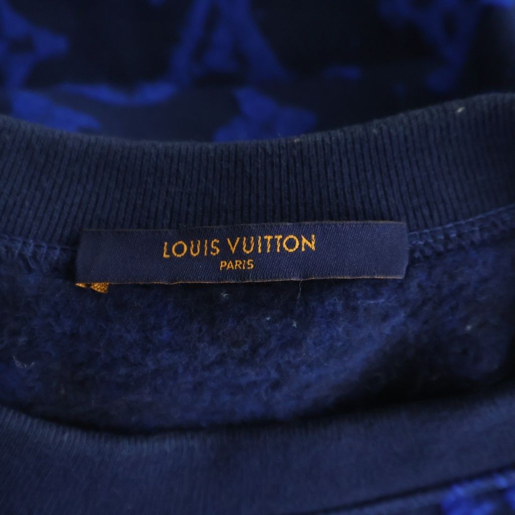 Louis Vuitton Full Monogram Jacquard Crew Neck Pullover Sweatshirt Blue — view 6