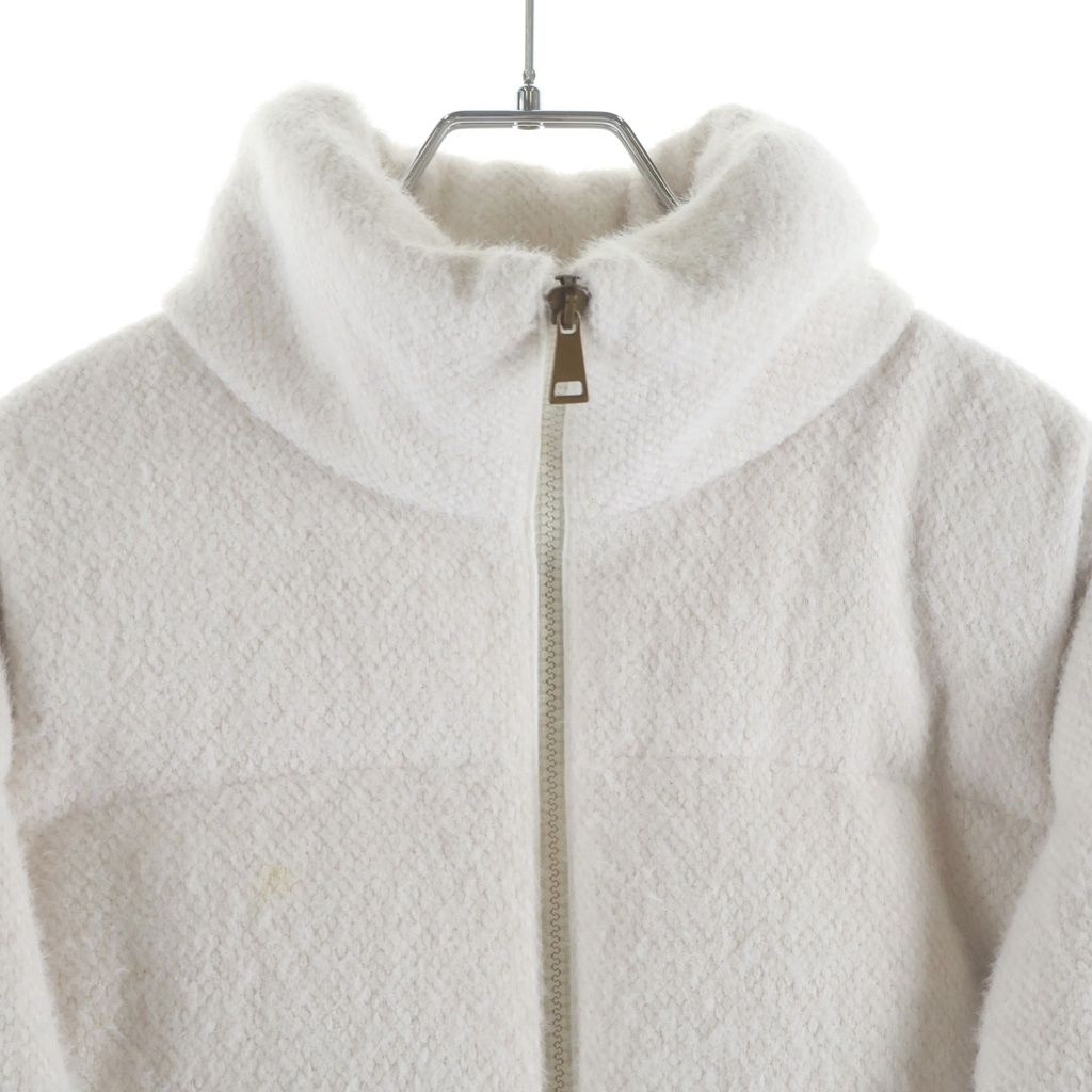 Moncler Mornas Wool Short Down Jacket White — view 3