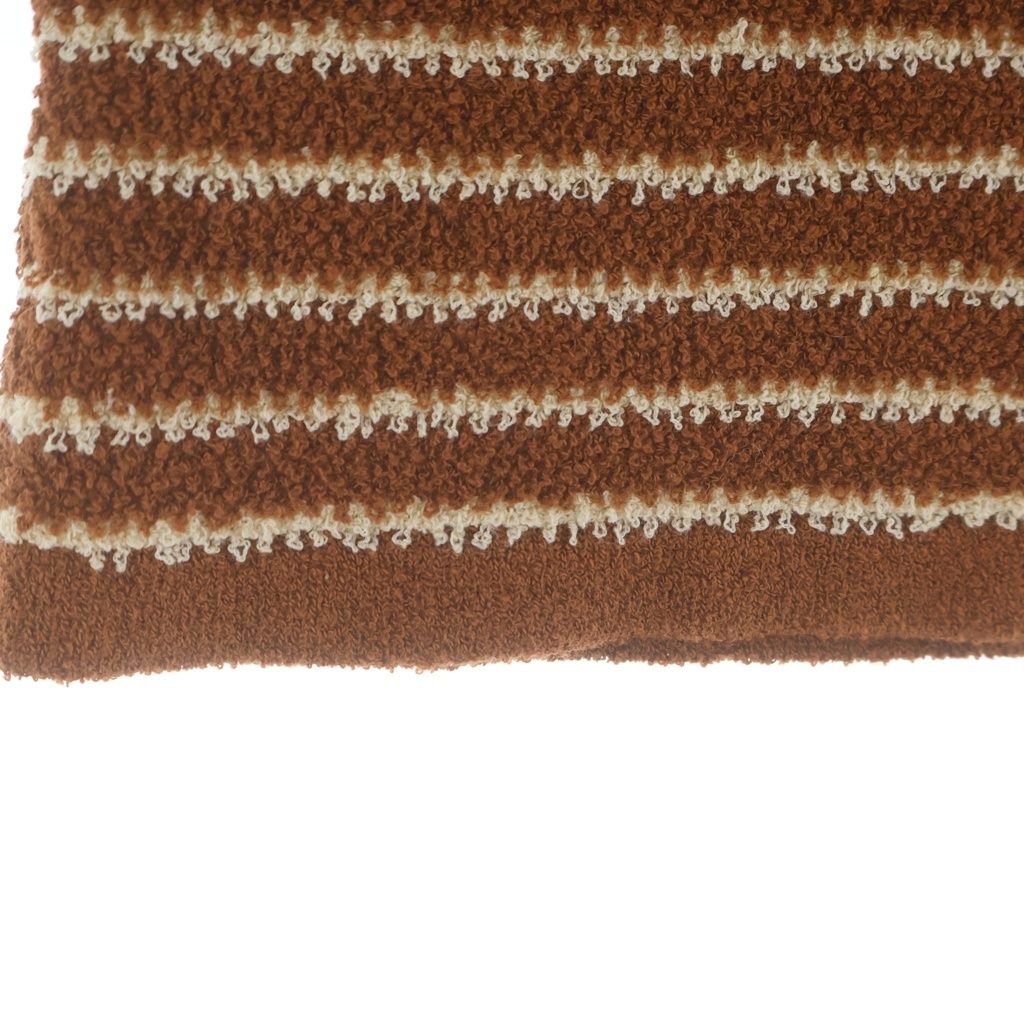 Miu Miu Striped Pattern Cotton Skirt Brown White — view 5