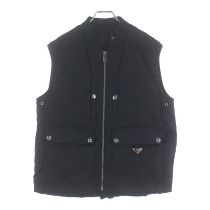 Prada Zip Up Nylon Quilted Vest Black