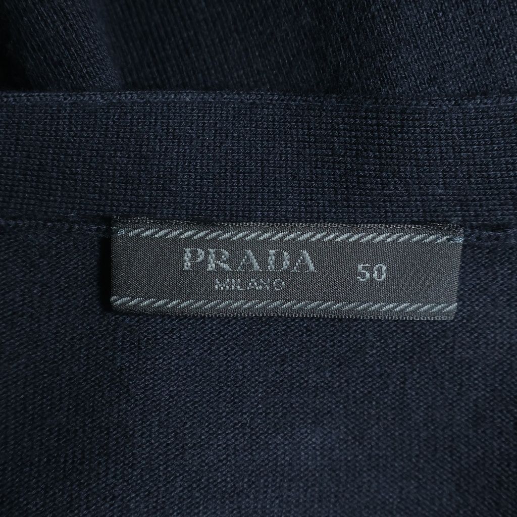 Prada Cashmere Blend Knit Cardigan Navy — view 6