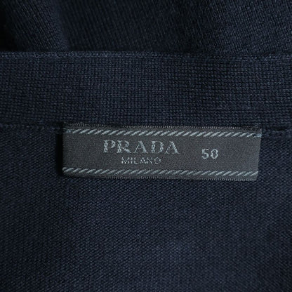 Prada Cashmere Blend Knit Cardigan Navy — view 6
