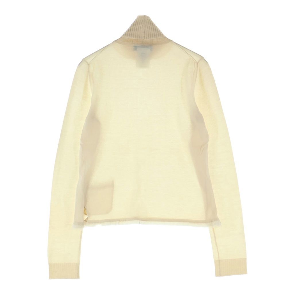 Dior Turtleneck Hem Pocket Cut Off Silk Blend Cashmere Knit Sweater Ivory — view 2