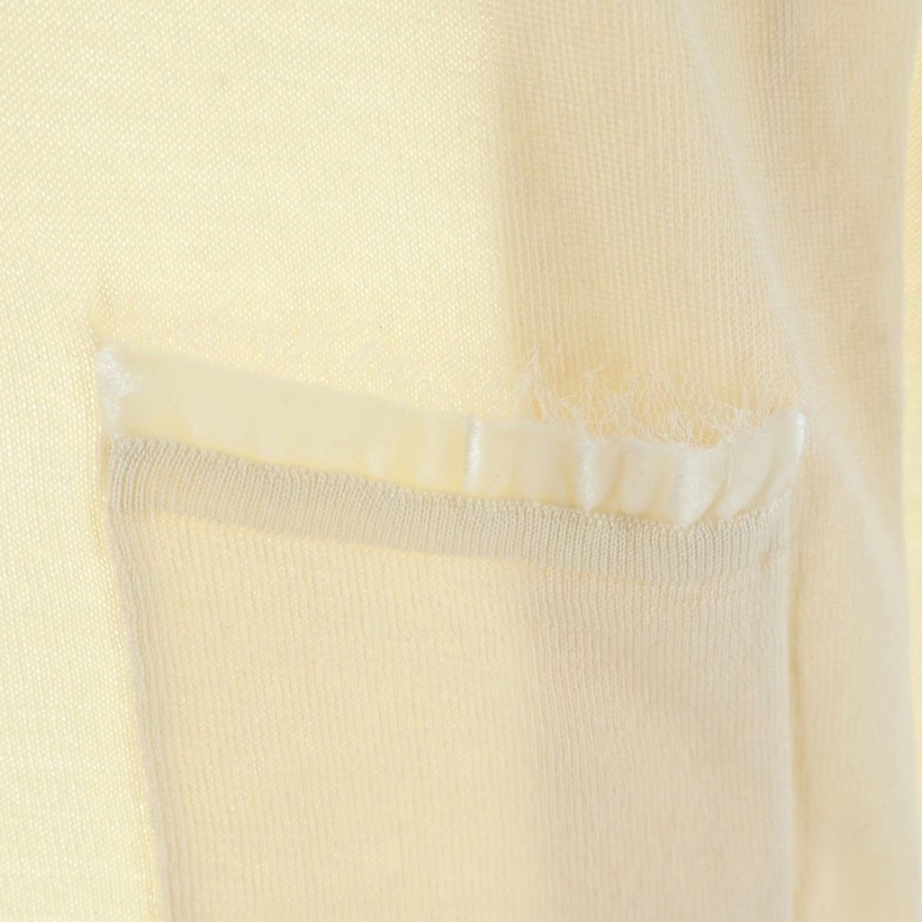Dior Turtleneck Hem Pocket Cut Off Silk Blend Cashmere Knit Sweater Ivory — view 6