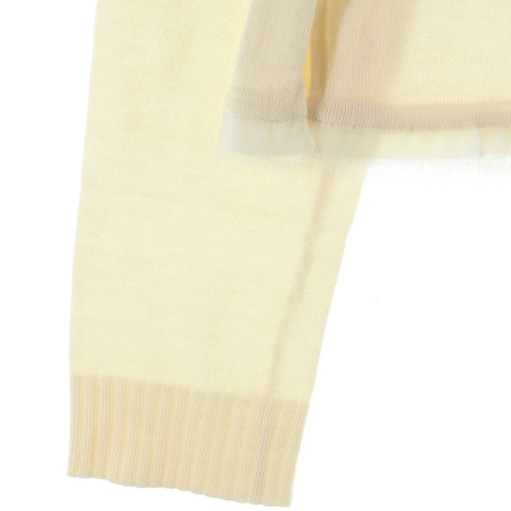 Dior Turtleneck Hem Pocket Cut Off Silk Blend Cashmere Knit Sweater Ivory — view 5