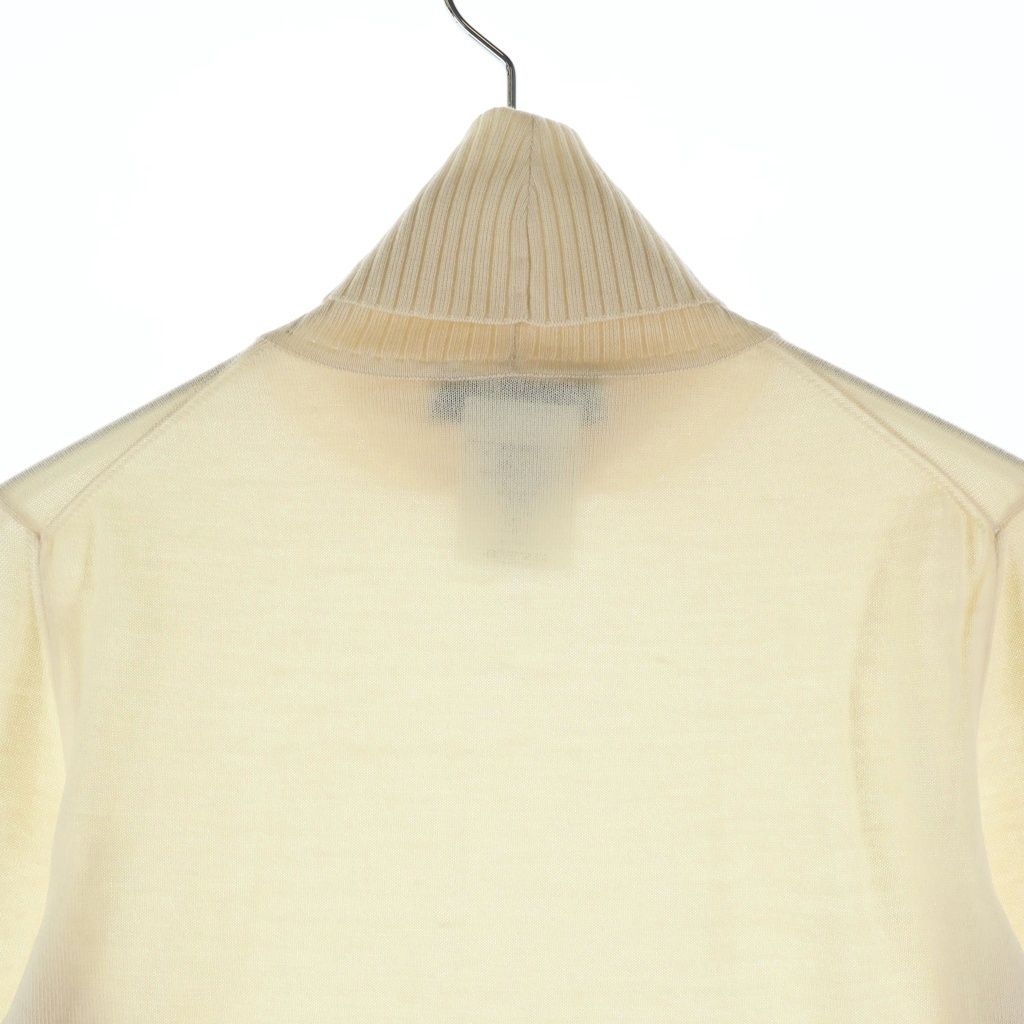 Dior Turtleneck Hem Pocket Cut Off Silk Blend Cashmere Knit Sweater Ivory — view 4