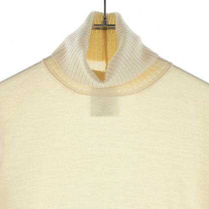 Dior Turtleneck Hem Pocket Cut Off Silk Blend Cashmere Knit Sweater Ivory — view 3