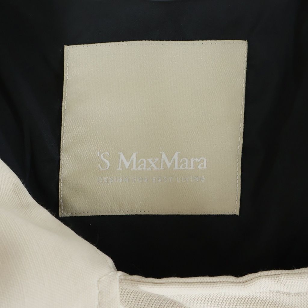 Max Mara S Double Breasted per Dead Ohlin Zip Up Coat Ivory — view 8