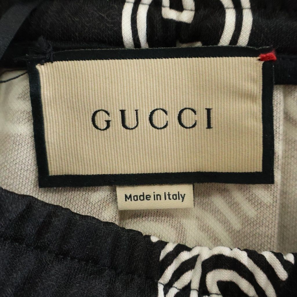 Gucci Interlocking All Over Print Long Flare Skirt Black — view 6
