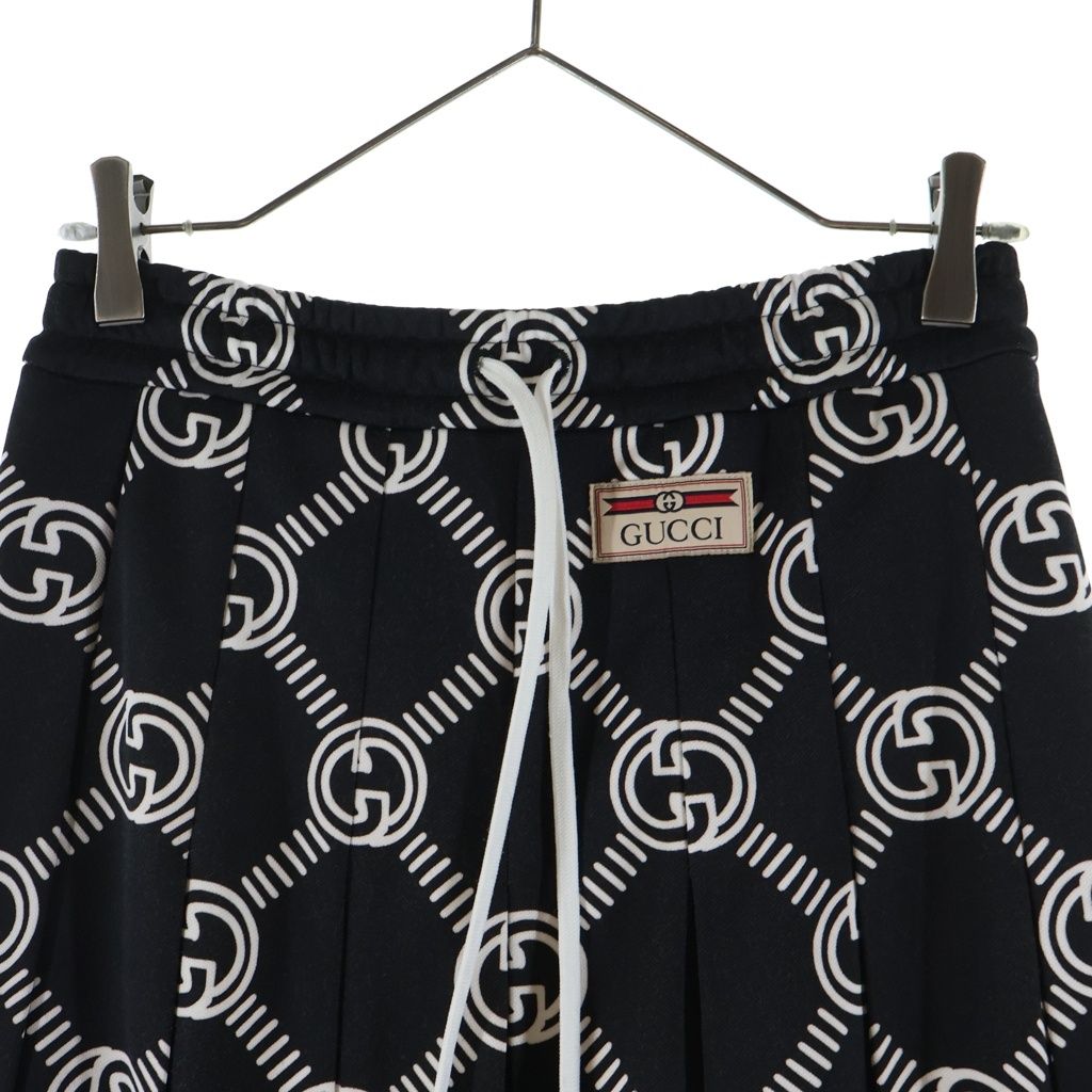 Gucci Interlocking All Over Print Long Flare Skirt Black — view 3
