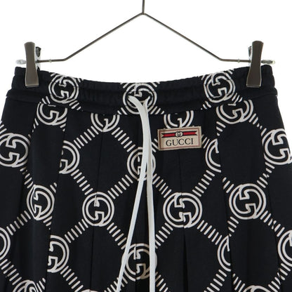 Gucci Interlocking All Over Print Long Flare Skirt Black — view 3