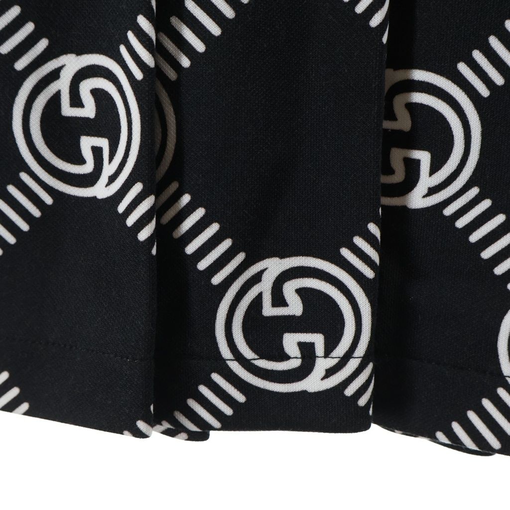 Gucci Interlocking All Over Print Long Flare Skirt Black — view 5