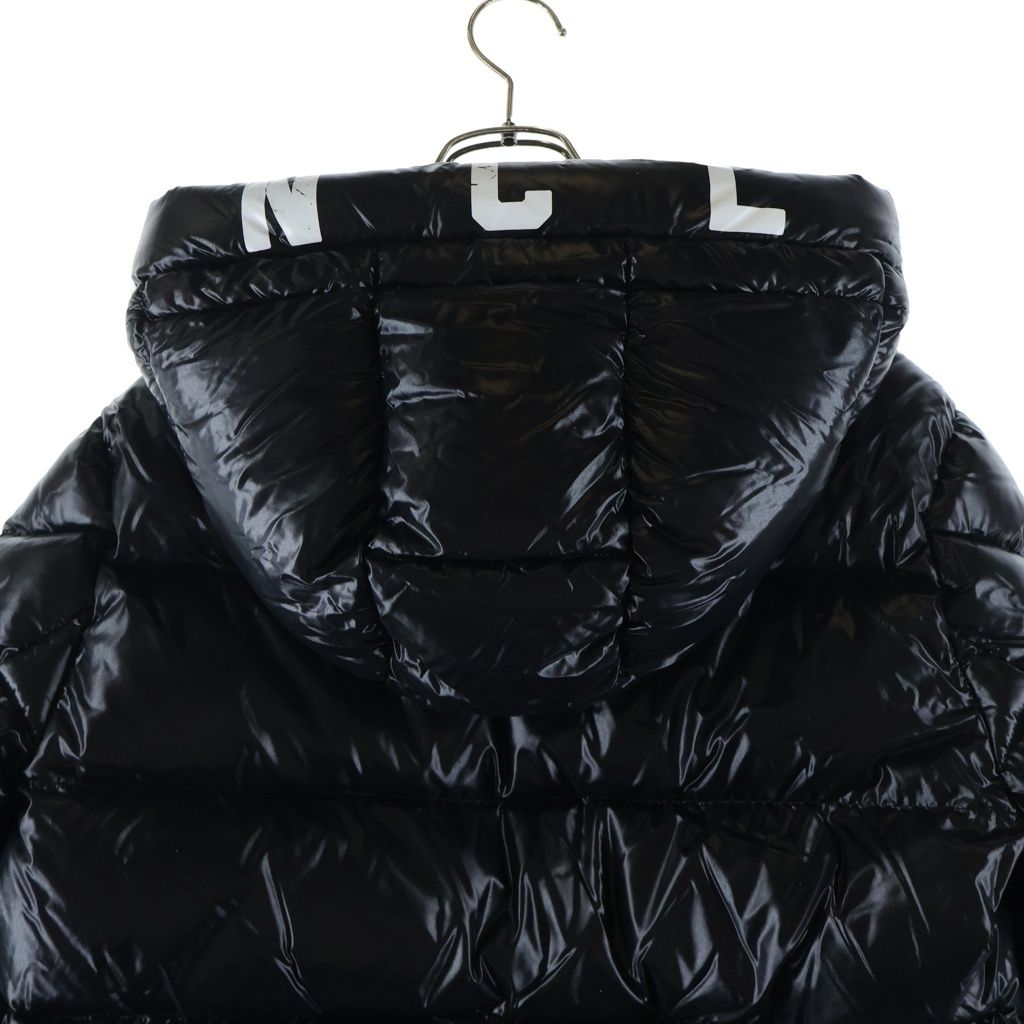 Moncler Dubois du Fleece Rubber Patch Logo Down Jacket Black — view 4