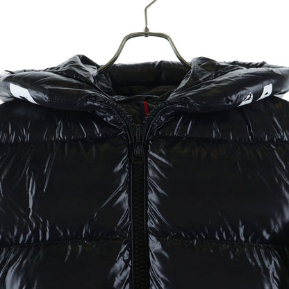 Moncler Dubois du Fleece Rubber Patch Logo Down Jacket Black — view 3