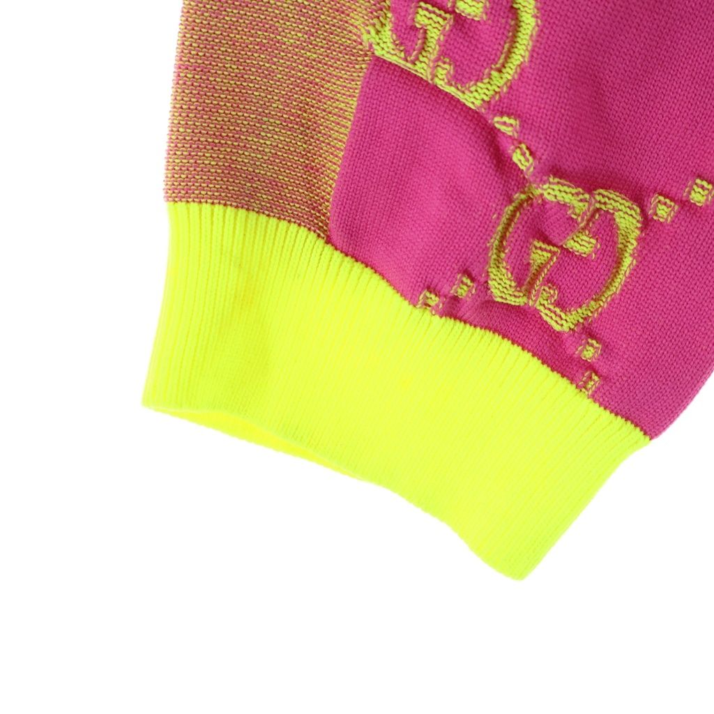 Gucci GG Logo All Over Pattern Kids Leggings Pink Yellow Pants — view 5