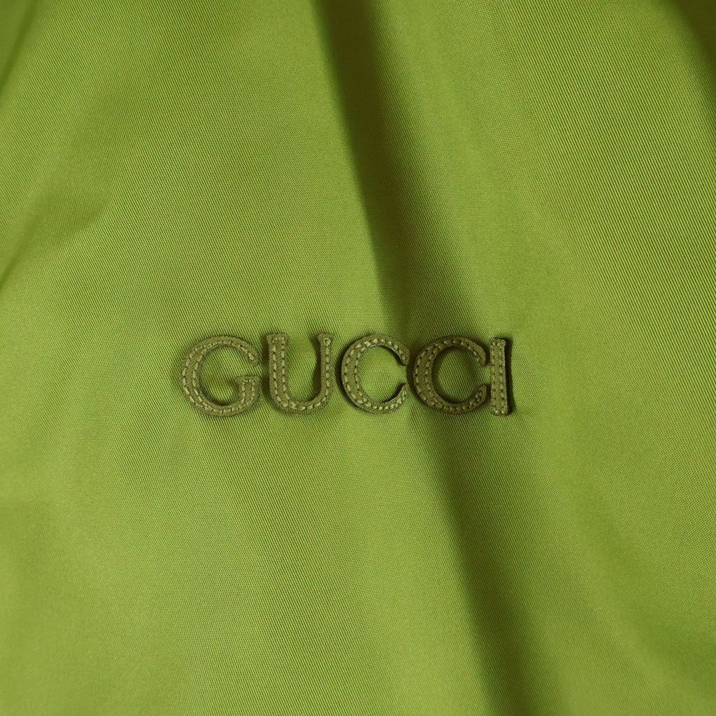 Gucci Front Logo Nylon Twill Bomber Jacket Light Green — view 5