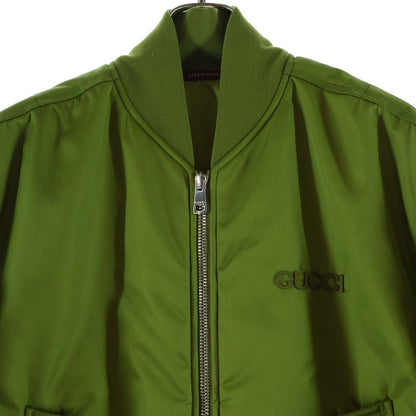 Gucci Front Logo Nylon Twill Bomber Jacket Light Green — view 3