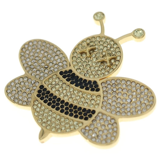 Dior Kaws Bee Pin Yellow Rhinestone Brooch Pin Gold