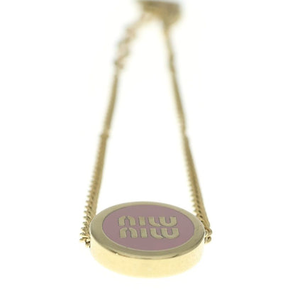 Miu Miu Logo Chain Bracelet Gold Plated Pink — view 6