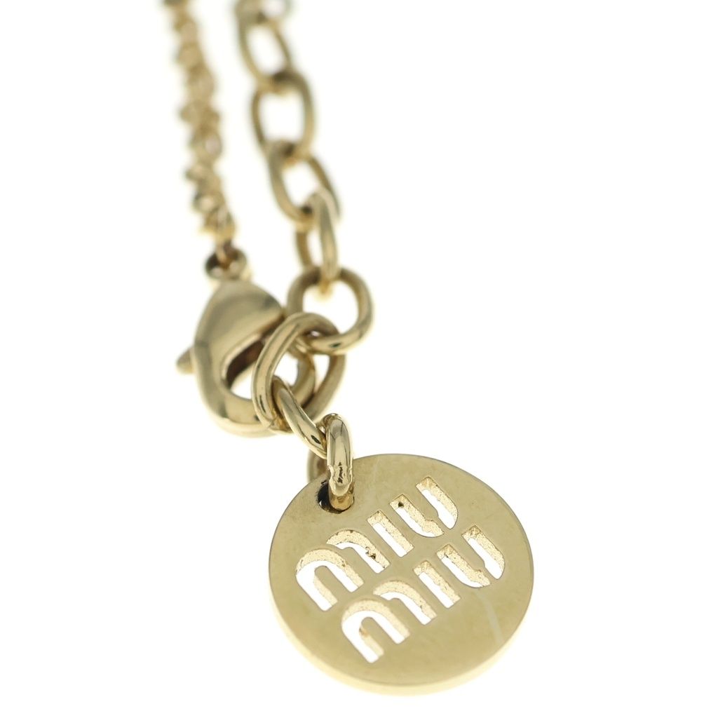 Miu Miu Logo Chain Bracelet Gold Plated Pink — view 5