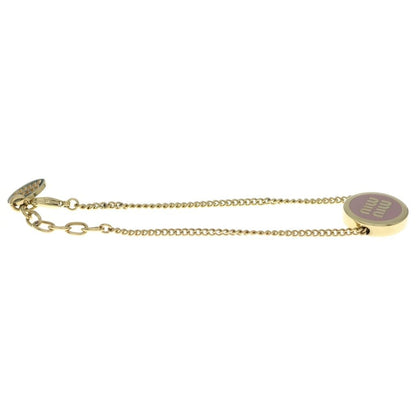 Miu Miu Logo Chain Bracelet Gold Plated Pink — view 3