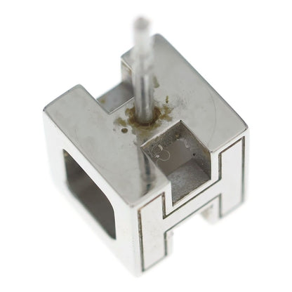 Hermes Cube Earrings Pink Silver Metal — view 5