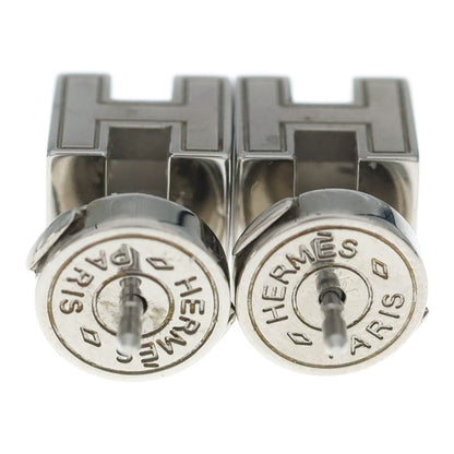 Hermes Cube Earrings Pink Silver Metal — view 2