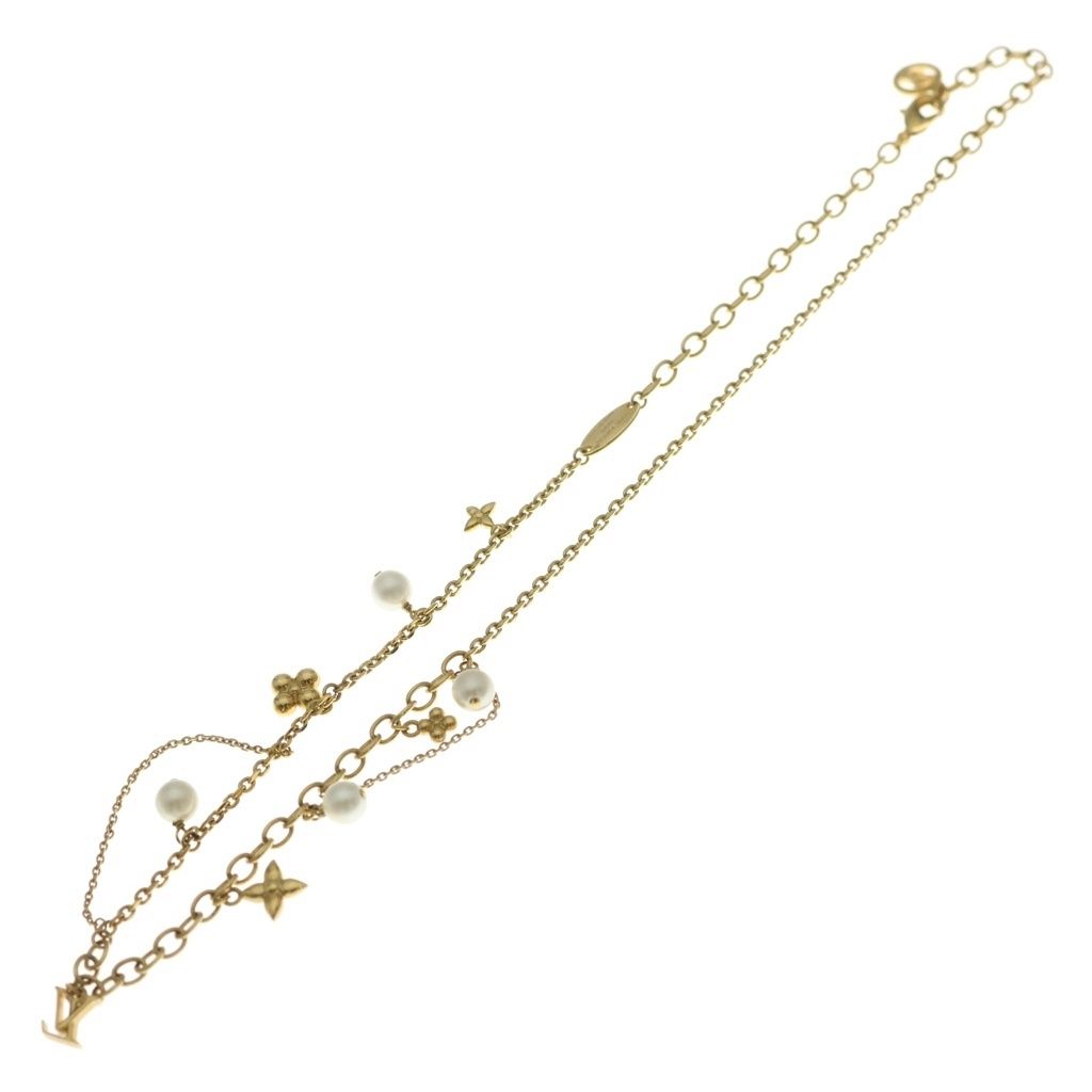 Louis Vuitton Blue Ming Pearl Necklace Gold — view 2