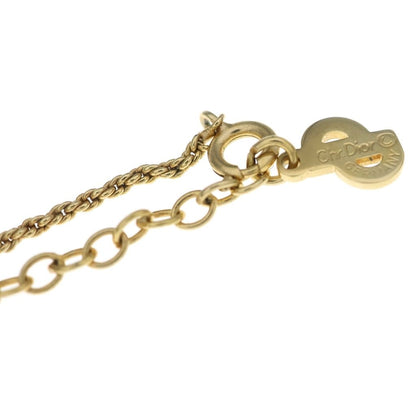 Dior CD Logo Rhinestone Necklace Gold Pendant — view 5