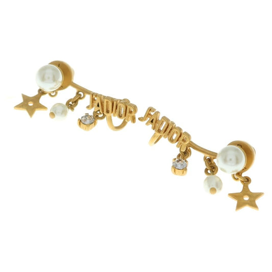 Dior J'a Earrings Pearl Rhinestone Gold