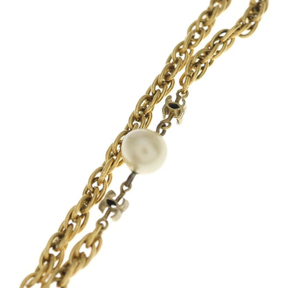 Chanel CC Logo Faux Pearl Long Necklace Gold — view 3